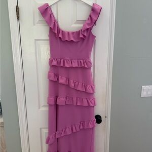 Show Me Your MuMu Asymmetrical Pink Ruffle Greta Dress